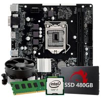 Kit Upgrade Intel Core I7 8ª Geração, 16GB RAM, SSD 480GB, Conexões USB/VGA/HDMI/LAN/SOM