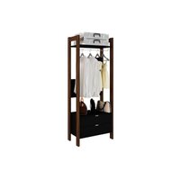 Guarda Roupa Closet Modulado AZ1011 c/ 2 Gavetas e 1 Prateleira cor Preto/Nogal - Tecno Mobili