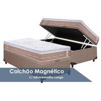 Cama Box Baú Solteiro: Colchão Magnético Castor Niponpedic + Base CRC Courano Bege(88x188)