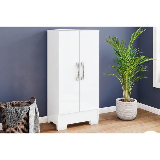 Armário Multiuso Casal 2 Portas c/ Pés Briz BS03 Branco - Henn