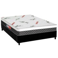 Conjunto Box Casal: Colchão Anatômico Plumatex D28/EP Falcon Ultra Firme + Base CRC Suede Black(138x188)