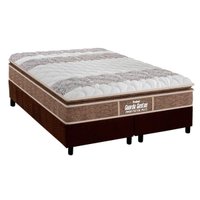 Cama Box King: Colchão Anatômico Probel D33/EP Guarda Costas Próintense Plus + Base CRC Suede Brown(193x203)
