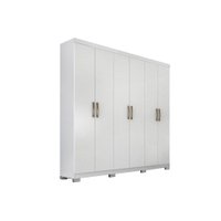 Guarda Roupa 6 Portas e 3 Gavetas Clara Branco - Panan