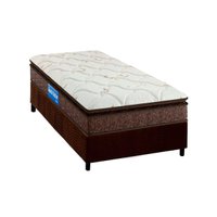 Cama Box Solteiro: Colchão Espuma D33 Probel Guarda Costas Plus + Base CRC Suede Brown(88x188)