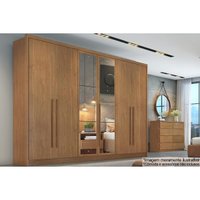 Guarda Roupa Casal 6 Portas e 6 Gavetas c/ Espelho Robust/Livorno Freijo Cumaru - Novo Horizonte