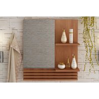 Armário de Banheiro c/Espelho Suspenso BN3614 60cm cor Amêndoa - Tecno Mobili