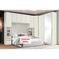 Quarto Casal Modulado Seletto 5 Peças (1 Ponte + 1 G Roupa + 1 Closet + 2 Complementos) QM01 Areia - Henn