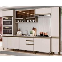 Cozinha Completa Connect 7 Peças (2 Aéreos+2Balcões+2Paneleiro+1Complemento) s/Pia CPT90 Duna/Cristal - Henn