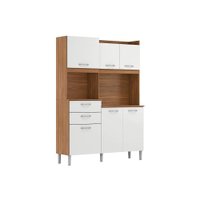 Kit de Cozinha Compacta Harmonia c/ 6 Portas e 2 Gavetas 132x183 Amendola/Branco - Demóbile