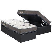 Conjunto Box Baú Solteiro: Colchão Espuma Ortobom D33 Light Saúde + Base CRC Suede Gray(88x188)