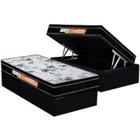 Cama Box Baú Solteiro: Colchão Anatômico Polar D28 / EP Orthoface Firme + Base CRC Suede Black(88x188)