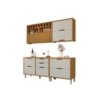Cozinha Completa Imperatriz 4 Peças (2 Balcões + 2 Aéreos) C4P23 Freijo/Off White - Nesher