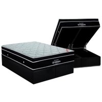 Cama Box Baú King: Colchão Molas Ensacadas Ortobom SuperPocket Elegant + Base CRC Suede Black(186x198)