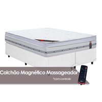Cama Box King: Colchão c/Vibro Massagem Castor Pocket Gold Star Niponpedic Magnético + Base CRC Courano White(193x203)