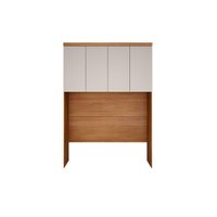 Módulo de Quarto Casal Armário Ponte Aéreo Rizon c/ 4 Portas Freijo Cumaru c/ Fendi - Novo Horizonte