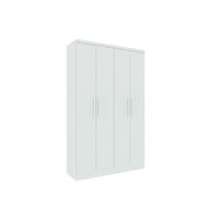 Guarda Roupa Solteiro 4 Portas e 2 Gavetas Amsterdam Branco/Neve - Tcil Móveis