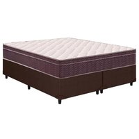 Conjunto Box Queen: Colchão Anatômico Ortobom D28/EP Airtech 60 + Base CRC Courano Brown(158x198)
