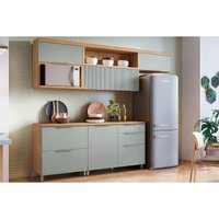 Cozinha Completa Marquesa Gourmet 5 Peças (3 Aéreos + 2 Balcões) C5P29 Nature/Verde - Nesher