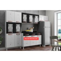 Cozinha Completa Mirage New Aço 3 Peças (2Aéreos+1Paneleiro) CZ32 Branco/Preto - Telasul