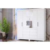 Guarda Roupa Casal 4 Portas e 6 Gavetas Cadis Branco - Demóbile