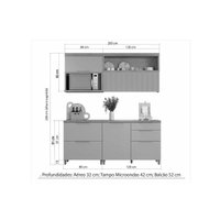 Cozinha Completa Marquesa Gourmet 4 Peças ( 2 Aéreos + 2 Balcões) C4P20 Nature/Verde - Nesher