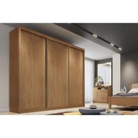 Guarda Roupas 3 Portas de Correr e 4 Gavetas Arezzo Plus Freijo Cumaru - Novo Horizonte