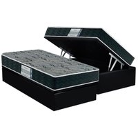 Conjunto Box Baú Solteiro: Colchão Espuma Probel D33 ProDormir Advanced Mega Resistente + Base CRC Suede Black(88x188)