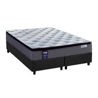 Cama Box King: Colchão Molas Ensacadas Plumatex MasterPocket Starck + Base CRC Suede Gray(193x203)