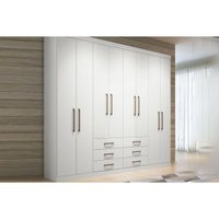 Guarda Roupa 8 Portas e 6 Gavetas Master 8.6 Branco - Santos Andirá