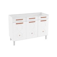 Balcão de Cozinha Mirage New Aço p/Pia 3 Portas e 2 Gavetas s/Tampo 120cm Branco - Telasul