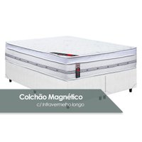 Cama Box Queen: Colchão Molas Pocket Ensacadas Castor Magnético Gold Star + Base CRC Courano White(158x198)