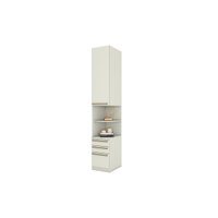 Módulo de Quarto Solteiro Mesa Cabeceira MC02 Seletto c/ 1 Porta e 3 Gavetas Areia - Henn