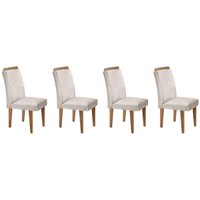 Kit 4 Cadeiras Sala Jantar Athenas  4 Un Imbuia/Veludo Creme - Rufato