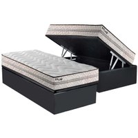 Conjunto Box Baú Solteiro: Colchão Espuma Paropas D33 Pasquale Plus + Base CRC Suede Gray(88x188)