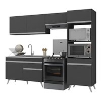 Armário de Cozinha Compacta 4 peças MP3693.898 Veneza Multimóveis Preto