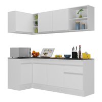 Armário de Cozinha Compacta de Canto com Rodapé Veneza Multimóveis MP2093.891 Branco