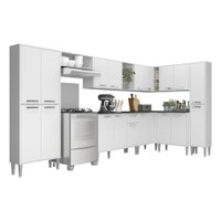Armário de Cozinha Completa 9 peças Xangai Rock Multimóveis Branco