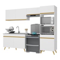 Cozinha Compacta 4 peças com Armário e Balcão MP3749 Veneza GW Multimóveis Branca