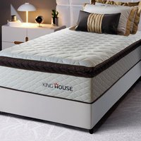 Conjunto Cama Box Espuma San Diego Branco Para Solteiro 88x188x67
