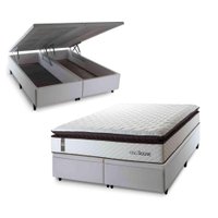 Conjunto Box Baú San Diego Branco/Cinza 193x203x74 Espuma D33
