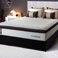 Conjunto Cama Box Espuma San Diego Branco Para Casal 138x188x67