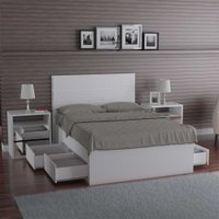 Cama De Casal C/4 Gavetas 22870 Branco - Foscarini