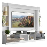 Estante com Suporte TV 65" e Espelho Oslo Multimóveis V3381 Branco/Lacca Fumê