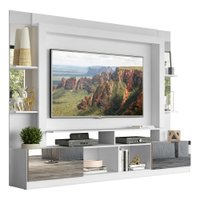 Estante com Suporte TV 65" e Espelho Oslo Multimóveis V3381 Branco/Madeirado
