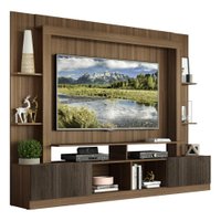 Estante com Suporte TV 65" e 2 portas Oslo Multimóveis V3386 Madeirado/Tenerife