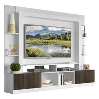 Estante com Suporte TV 65" e 2 portas Oslo Multimóveis V3386 Branco/Tenerife