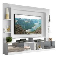 Estante TV 65" Portas c/ Espelho Oslo Multimóveis V3390 Branco/Tenerife