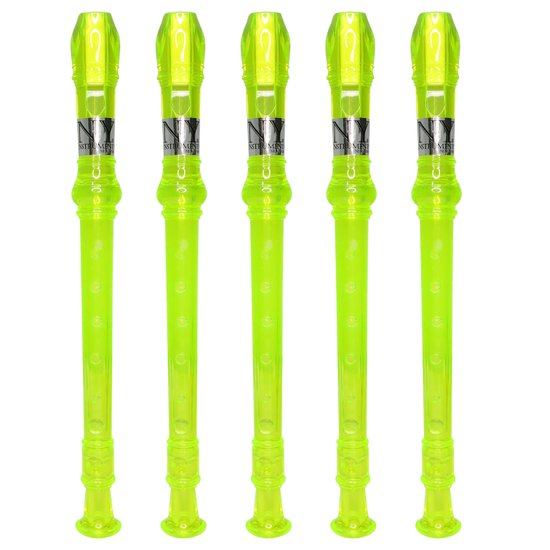Kit 5 Flautas Doce Germânica Verde Translucida FL 20G G NY
