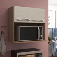 Armário Aéreo Modulado Para Microondas Fidelitá Paris 70cm 2 Portas Nogal/Salinas