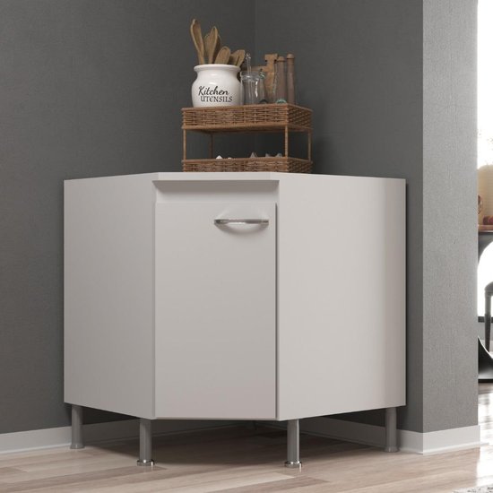 Balcão Modulado De Canto Com Tampo Fidelitá Viena 75cm 1 Porta Branco